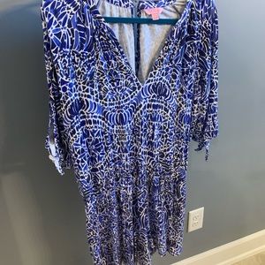 Lilly Pulitzer Size Large 3/4 Sleeve Black & Blue Romper